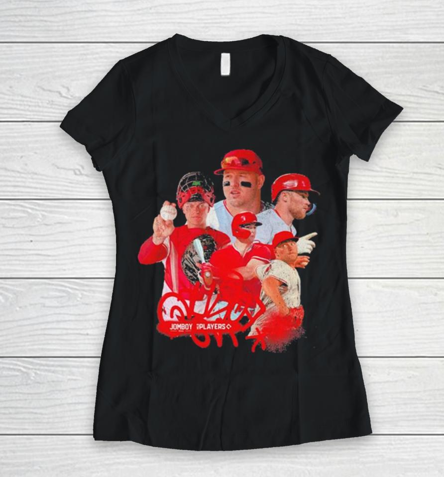 Los Angeles Angels 2024 Team Vintage Women V-Neck T-Shirt