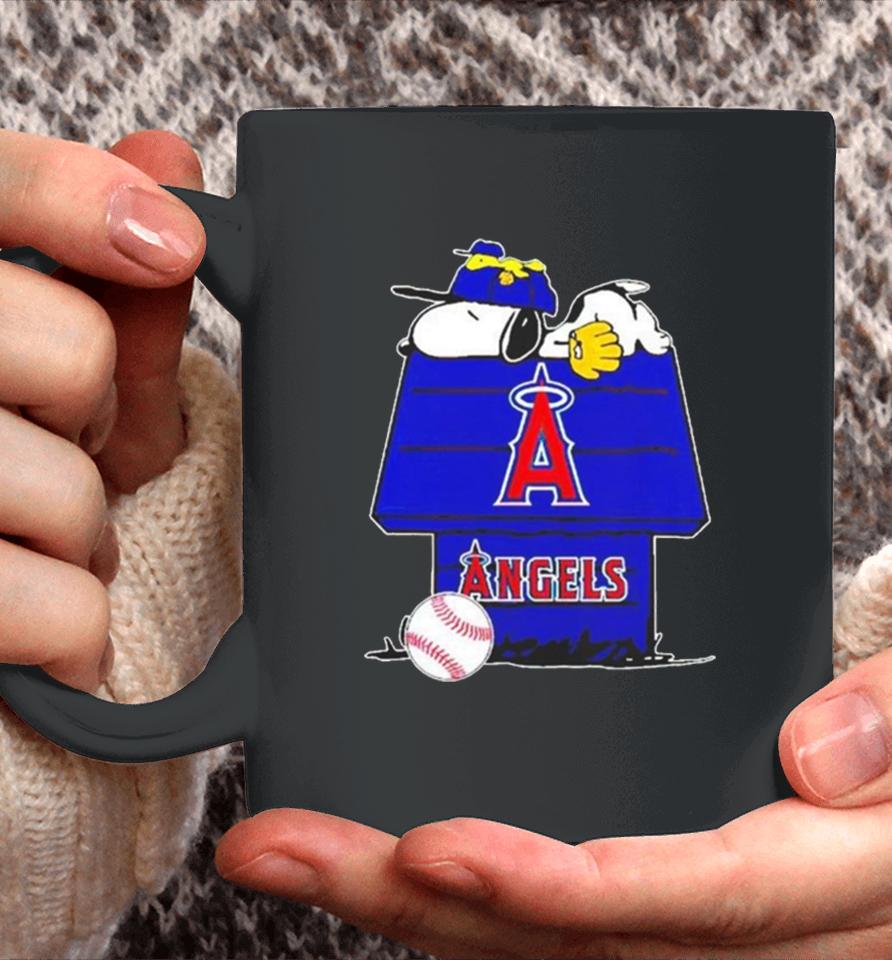 Los Angeles Angels Snoopy And Woodstock The Peanuts Baseball Coffee Mug