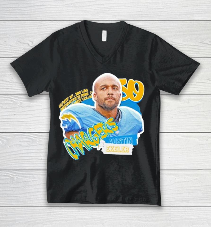Los Angeles Chargers Austin Ekeler Football Paper Unisex V-Neck T-Shirt
