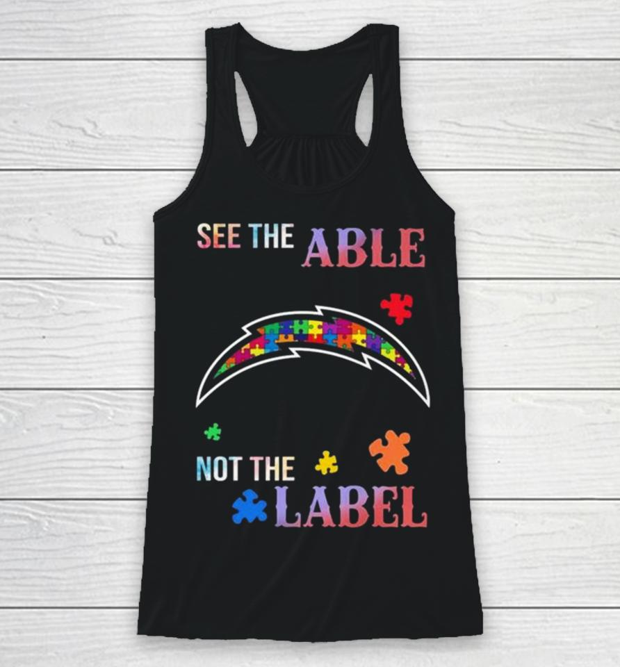 Los Angeles Chargers Autism Awareness See The Able Not The Label Racerback Tank