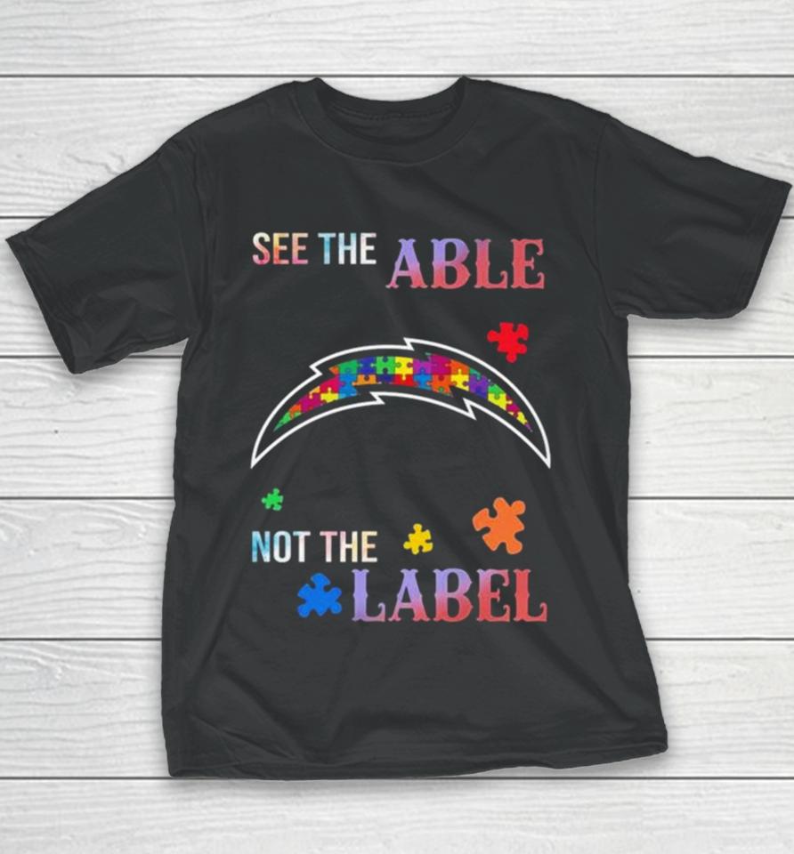 Los Angeles Chargers Autism Awareness See The Able Not The Label Youth T-Shirt