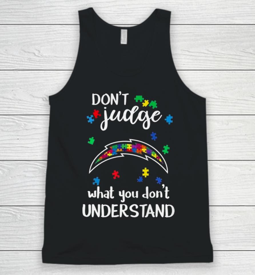 Los Angeles Chargers Autism Don’t Judge What You Don’t Understand Unisex Tank Top