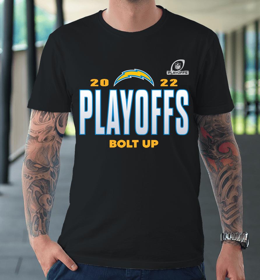 Los Angeles Chargers Bolt Up 2022 Nfl Playoffs Our Time Premium T-Shirt
