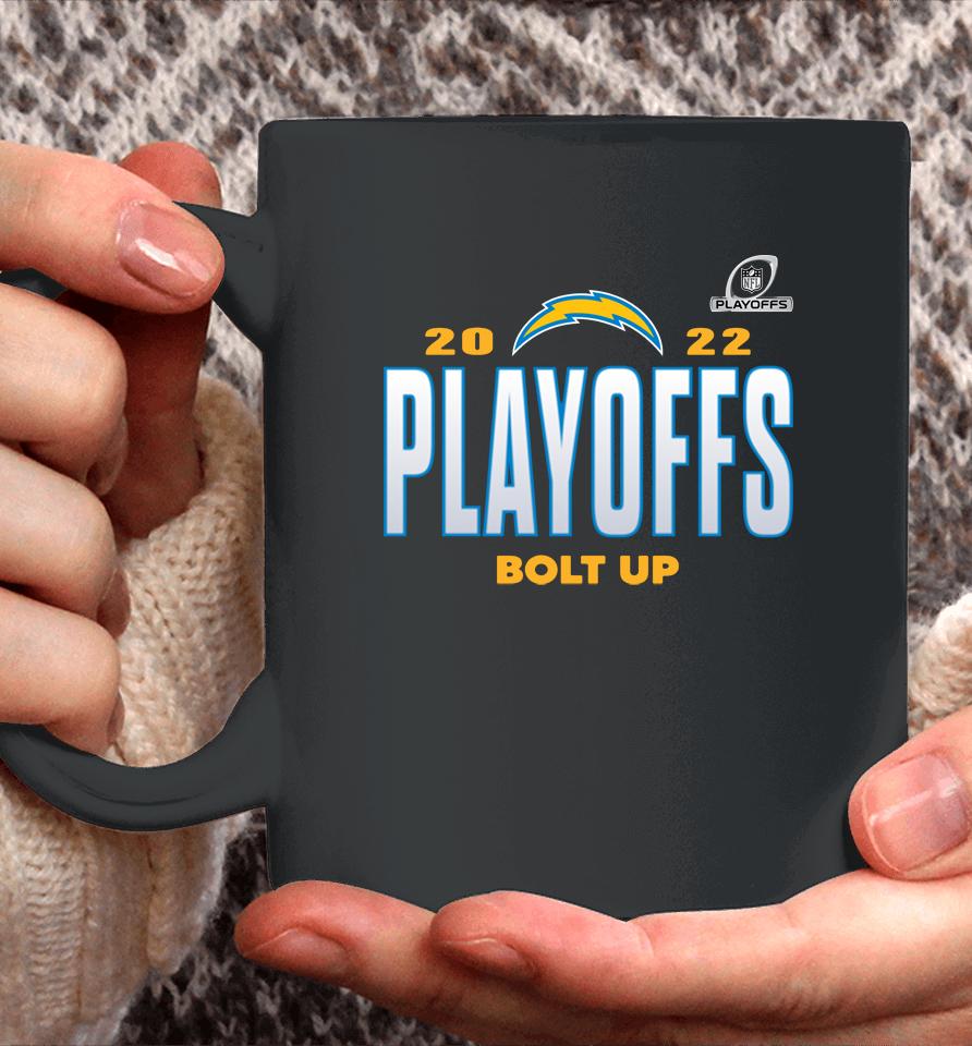 Los Angeles Chargers Bolt Up Fanatics 2022 Nfl Playoffs Our Time Coffee Mug
