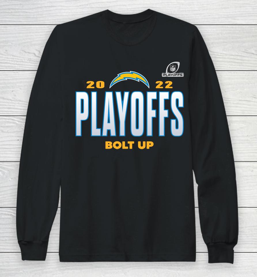 Los Angeles Chargers Bolt Up Fanatics 2022 Nfl Playoffs Our Time Long Sleeve T-Shirt