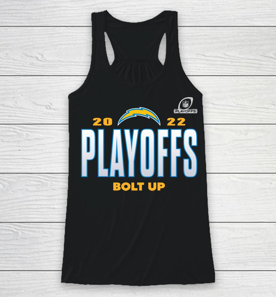 Los Angeles Chargers Bolt Up Fanatics 2022 Nfl Playoffs Our Time Racerback Tank