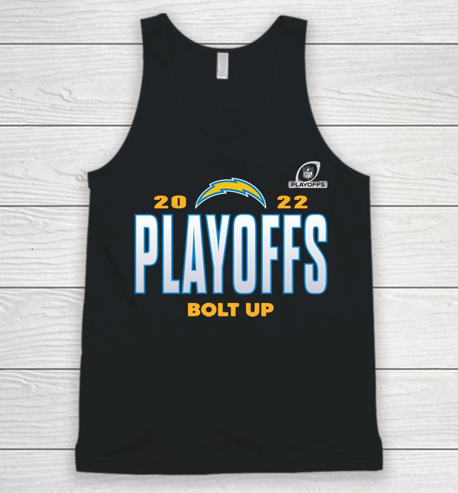 Los Angeles Chargers Bolt Up Fanatics 2022 Nfl Playoffs Our Time Unisex Tank Top