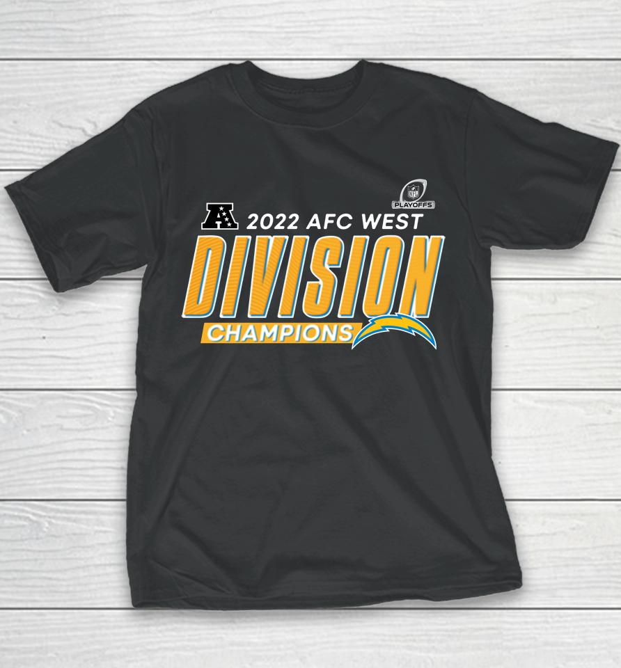Los Angeles Chargers Fanatics Branded Red 2022 Afc West Division Champions Divide And Conquer A Youth T-Shirt