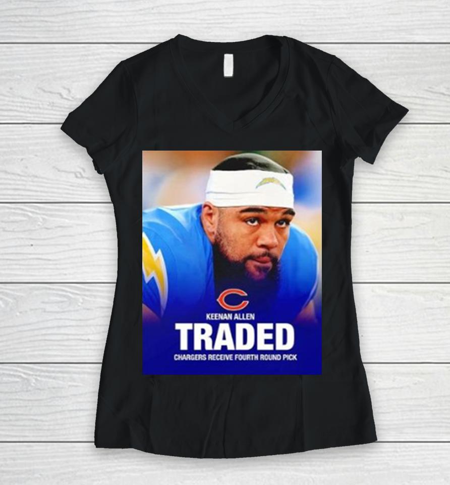 Los Angeles Chargers Keenan Allen Traded To Chicago Bears Women V-Neck T-Shirt