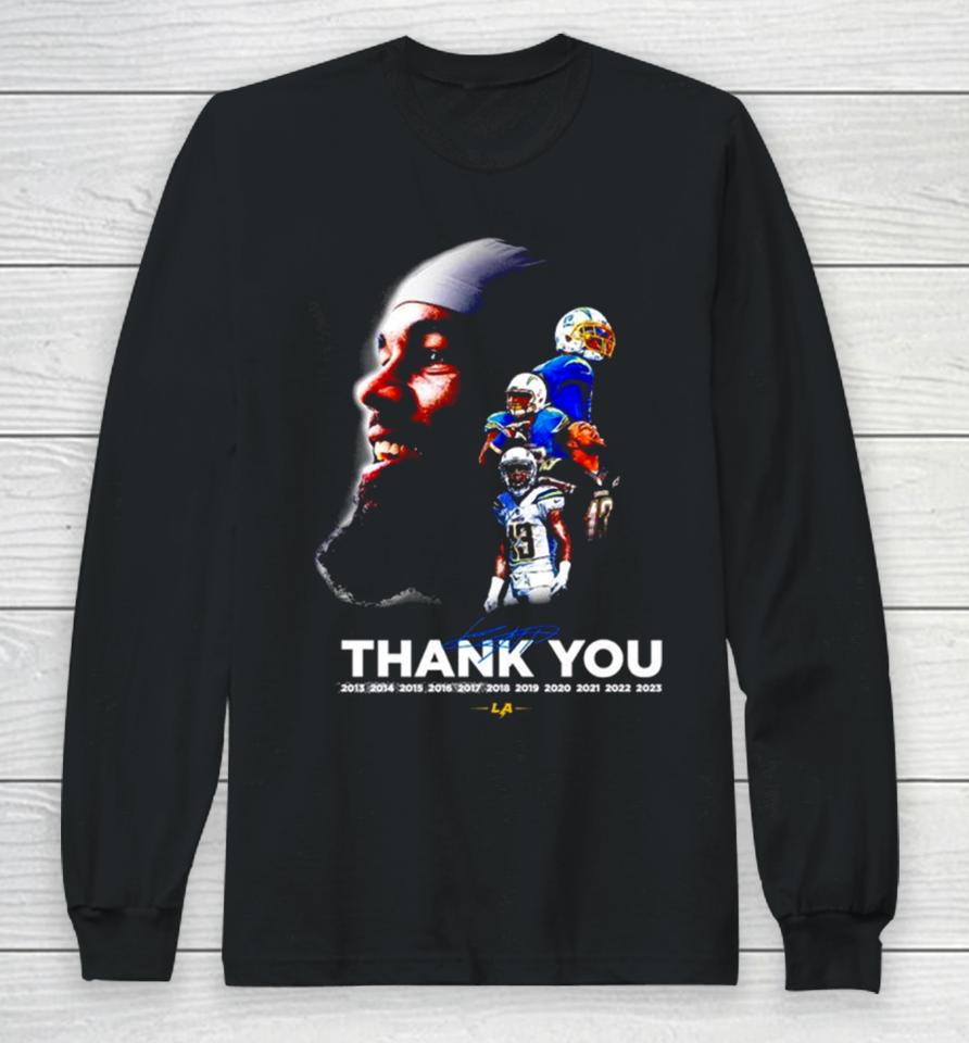 Los Angeles Chargers Thank You 13 Keenan Allen Signature Long Sleeve T-Shirt