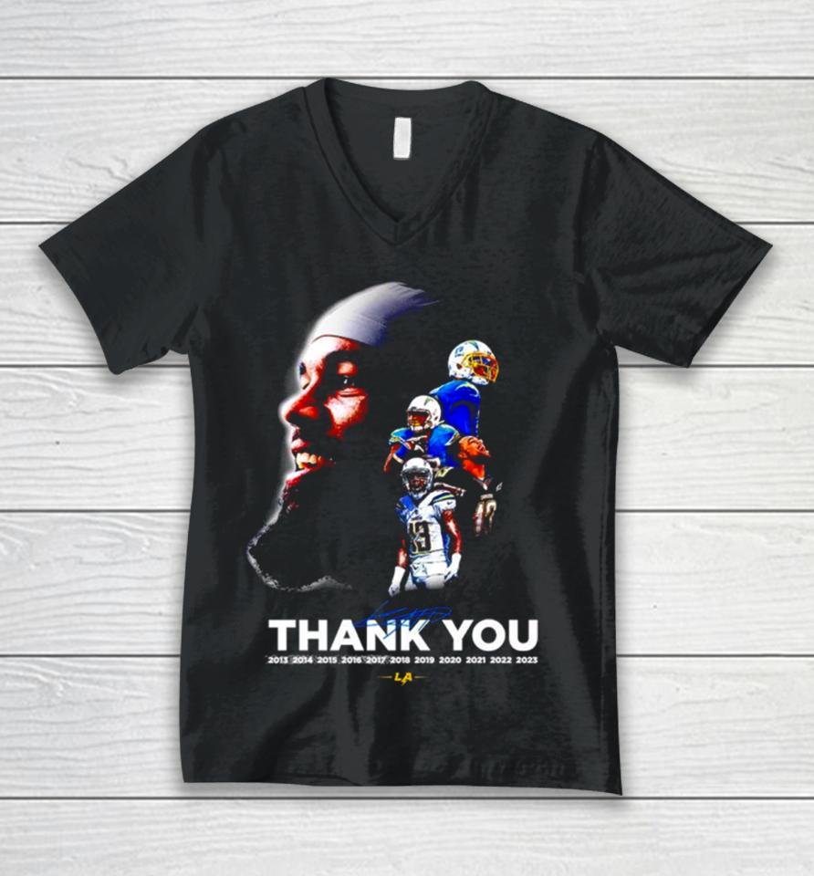 Los Angeles Chargers Thank You 13 Keenan Allen Signature Unisex V-Neck T-Shirt