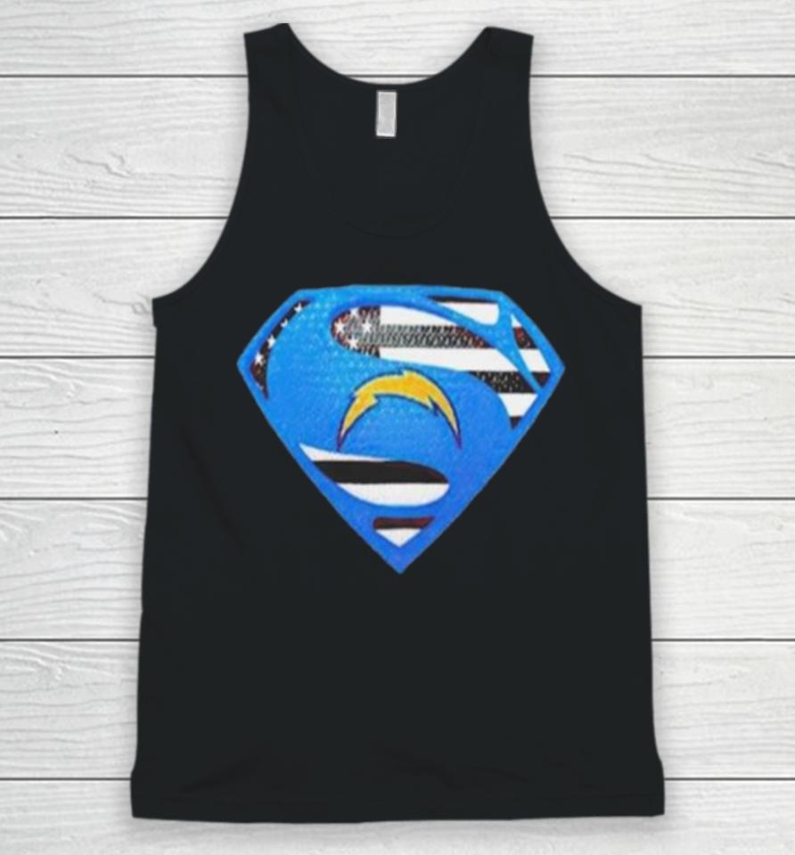 Los Angeles Chargers Usa Flag Inside Superman Unisex Tank Top