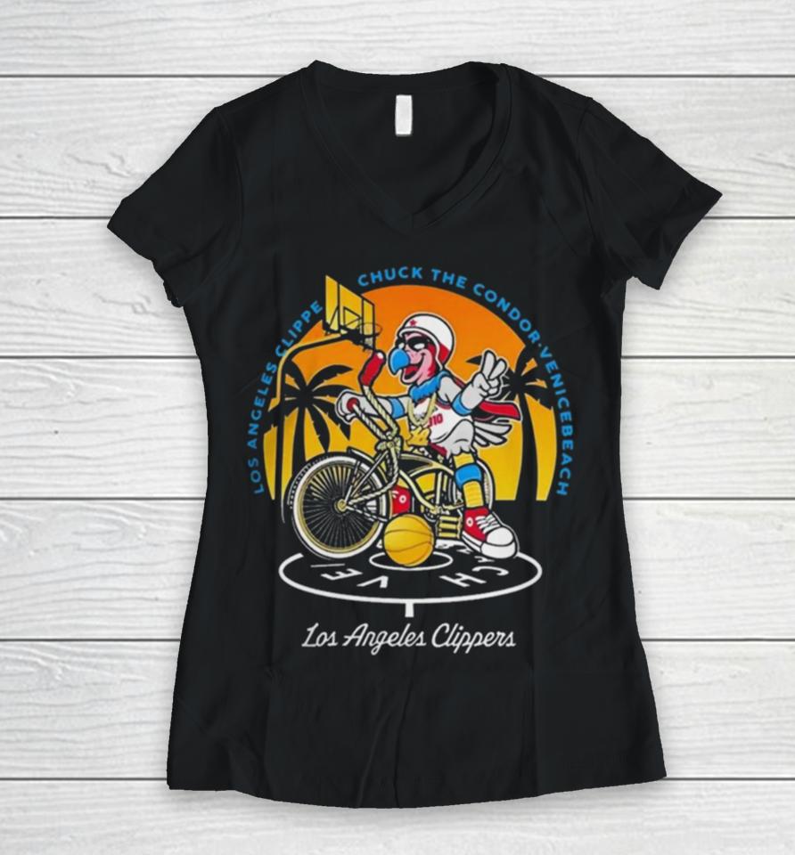 Los Angeles Clippers Chuck The Condor Venice Beach Women V-Neck T-Shirt