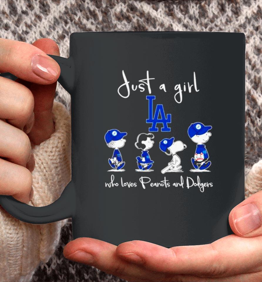 Los Angeles Dodgers Just A Girl Who Loves Peanuts And Dodgers Abbey Road Coffee Mug