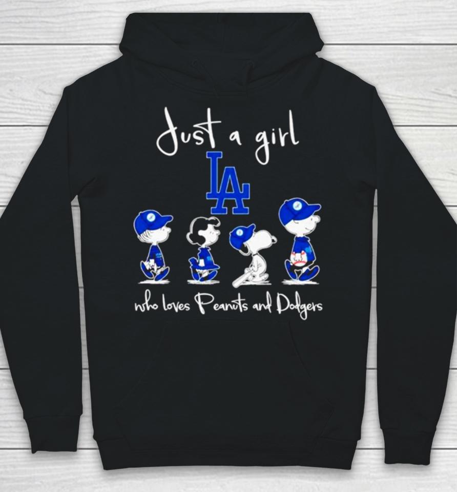 Los Angeles Dodgers Just A Girl Who Loves Peanuts And Dodgers Abbey Road Hoodie