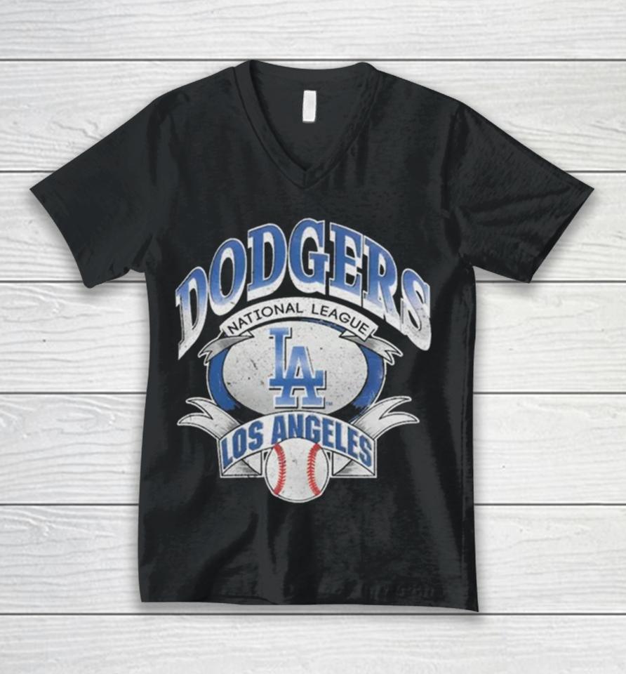 Los Angeles Dodgers Majestic Mlb National League Banner Vintage T Unisex V-Neck T-Shirt