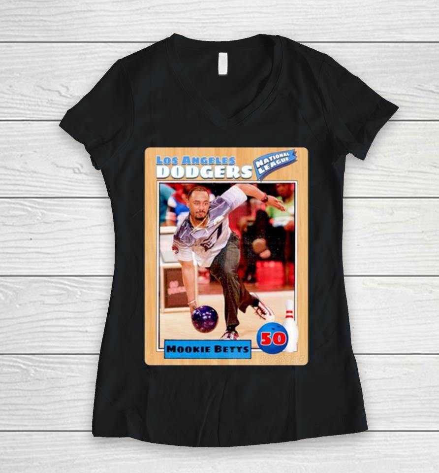 Los Angeles Dodgers National League Mookie Betts Women V-Neck T-Shirt