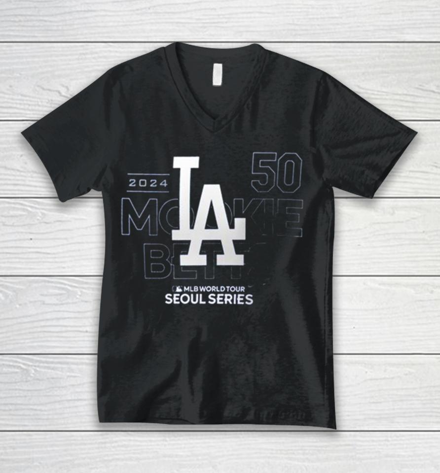 Los Angeles Dodgers Shohei Ohtani 2024 Mlb World Tour Seoul Series Player Unisex V-Neck T-Shirt