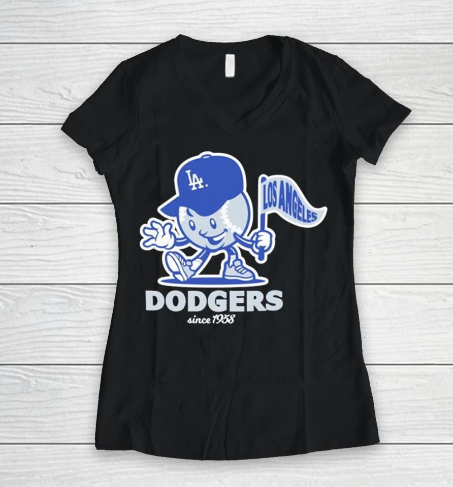 Los Angeles Dodgers Since 1958 Baseball Women V-Neck T-Shirt