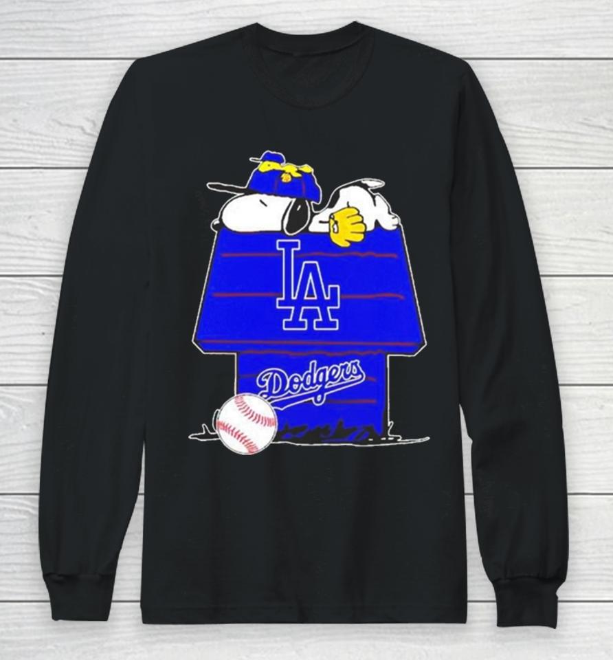 Los Angeles Dodgers Snoopy And Woodstock The Peanuts Baseball Long Sleeve T-Shirt