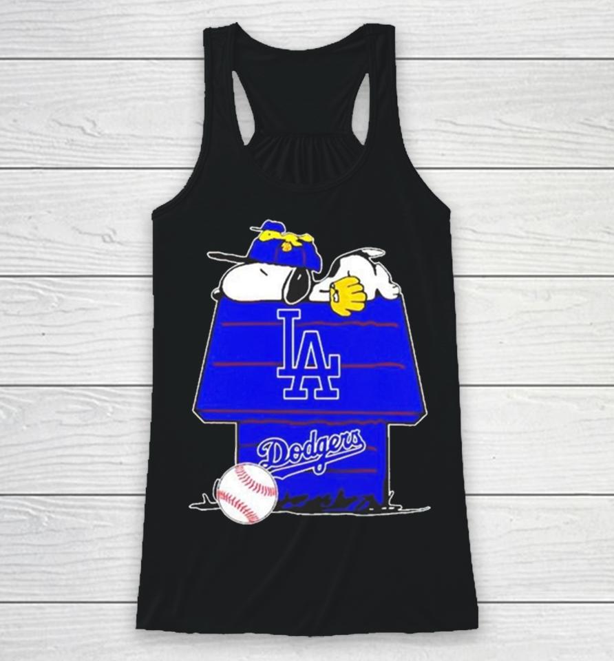 Los Angeles Dodgers Snoopy And Woodstock The Peanuts Baseball Racerback Tank