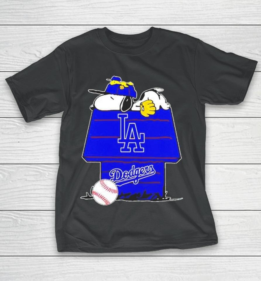 Los Angeles Dodgers Snoopy And Woodstock The Peanuts Baseball T-Shirt