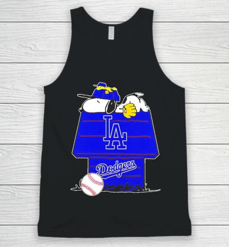 Los Angeles Dodgers Snoopy And Woodstock The Peanuts Baseball Unisex Tank Top
