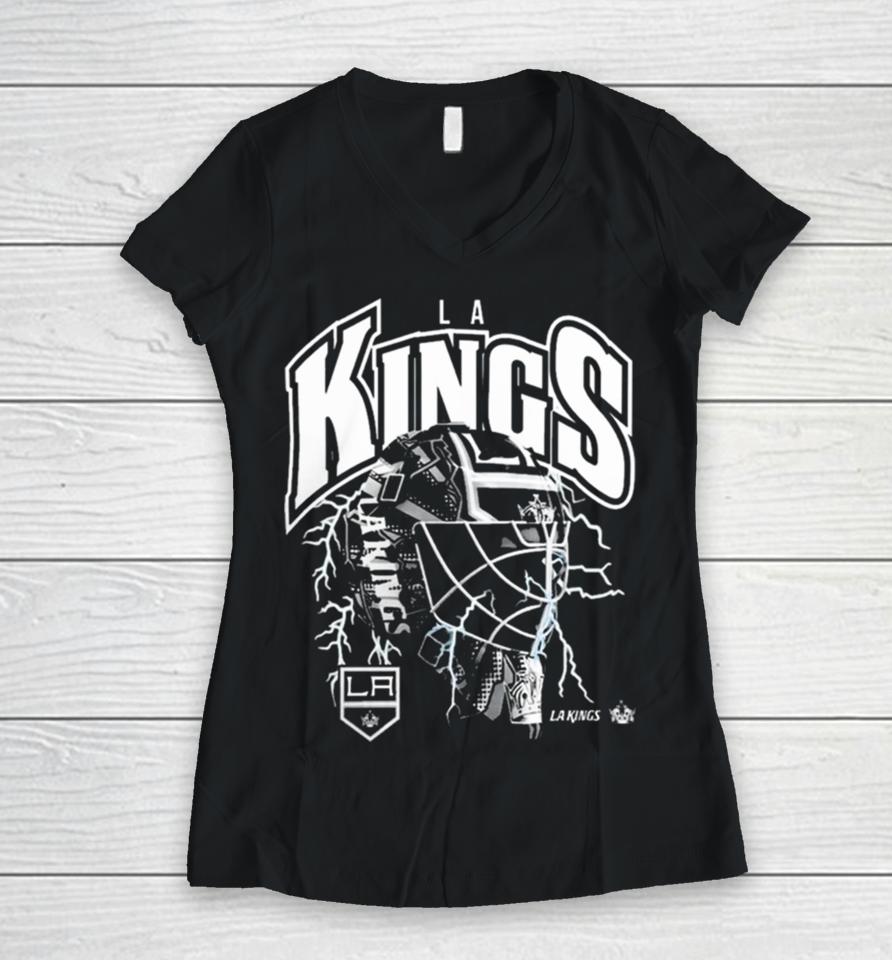 Los Angeles Kings Crease Lightning Women V-Neck T-Shirt