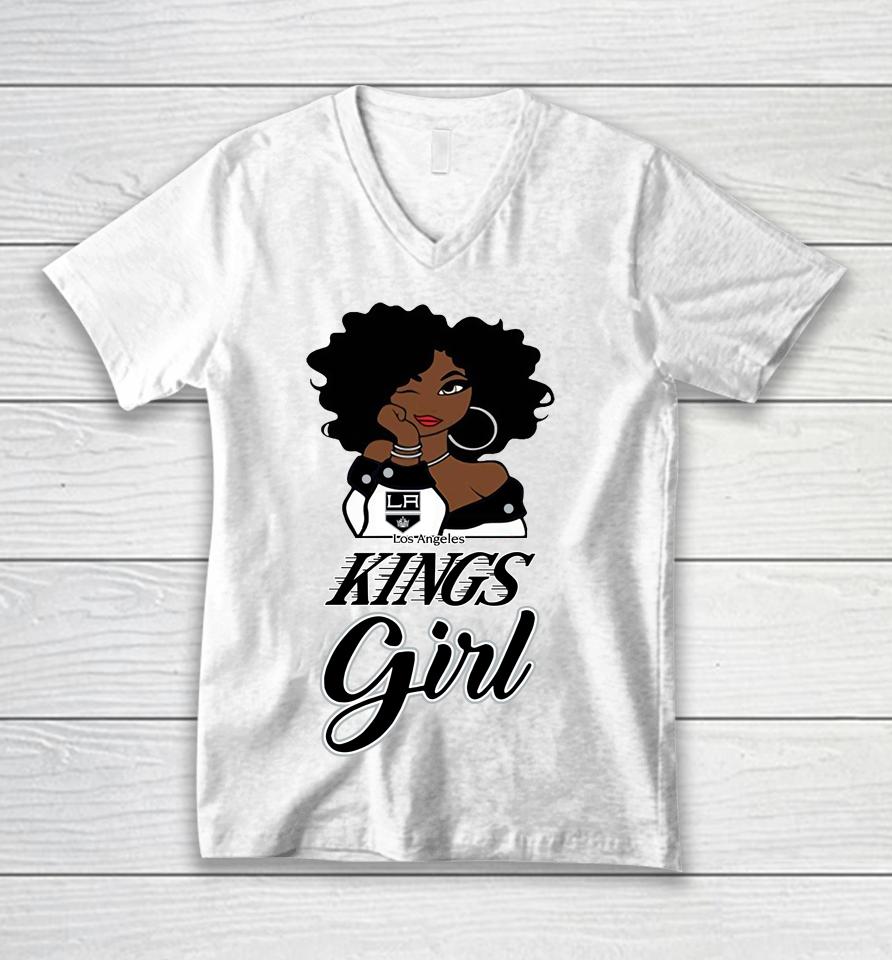 Los Angeles Kings Girl Nhl Unisex V-Neck T-Shirt
