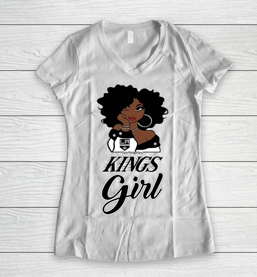 Los Angeles Kings Girl Nhl Women V-Neck T-Shirt