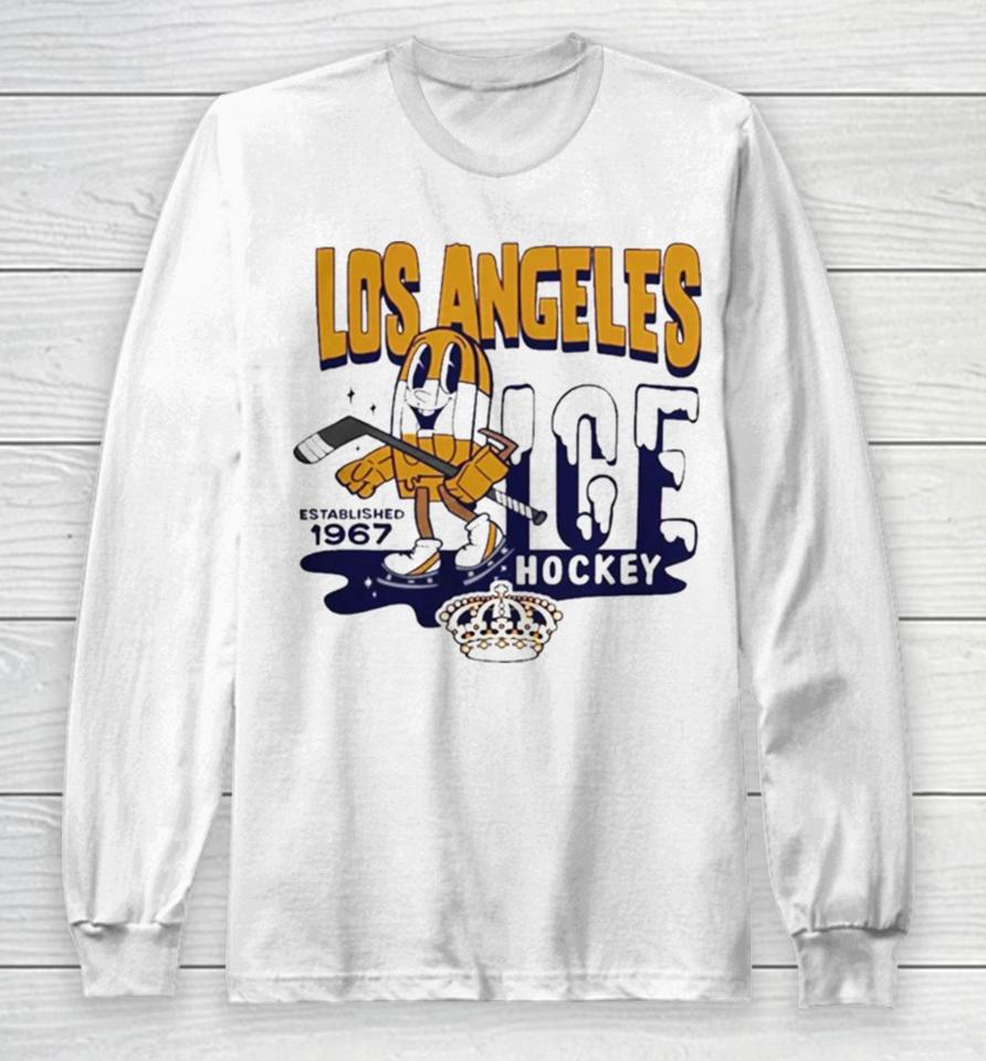 Los Angeles Kings Mitchell And Ness Gray Popsicle Long Sleeve T-Shirt
