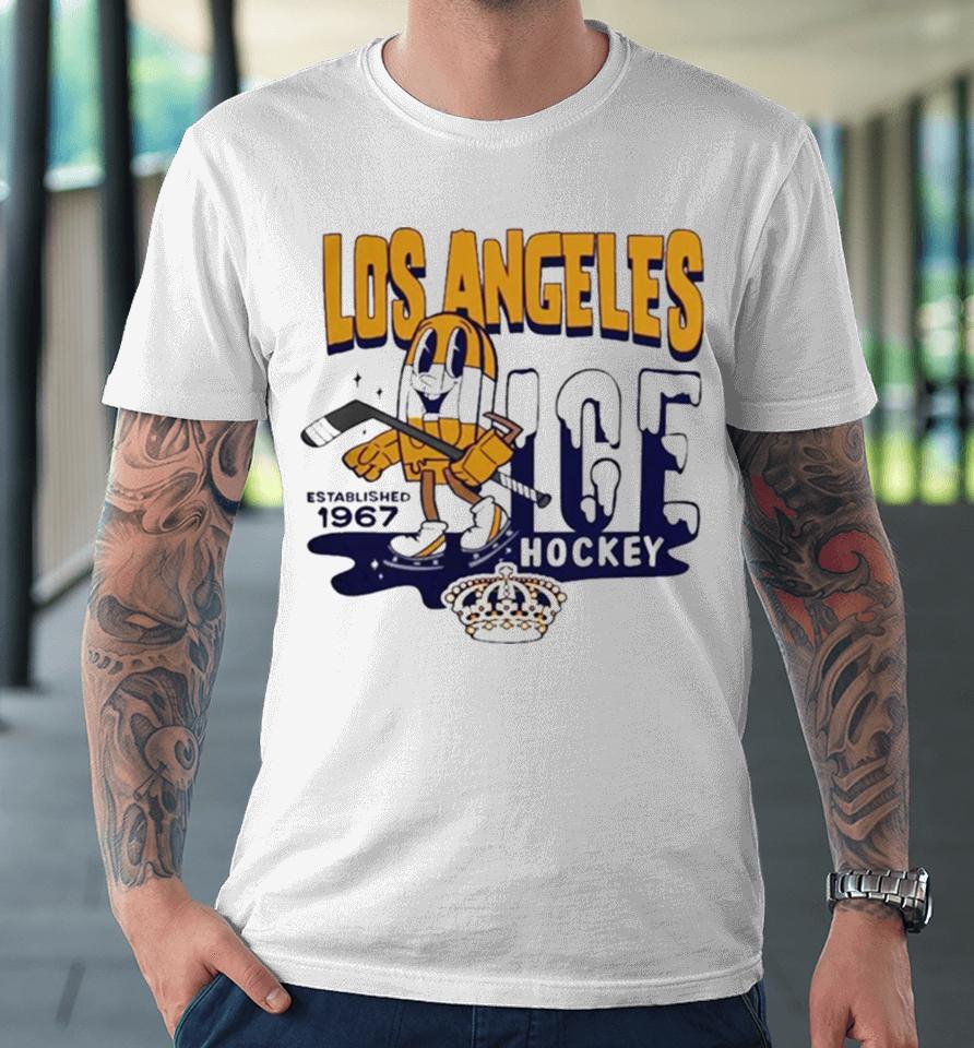 Los Angeles Kings Mitchell And Ness Gray Popsicle Premium T-Shirt