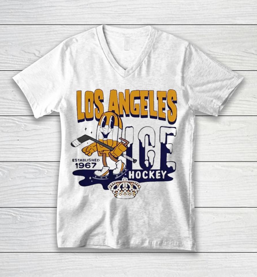 Los Angeles Kings Mitchell And Ness Gray Popsicle Unisex V-Neck T-Shirt