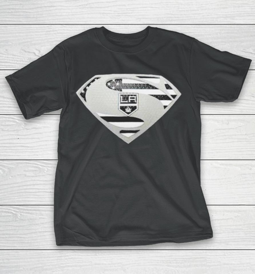 Los Angeles Kings Usa Flag Inside Superman T-Shirt