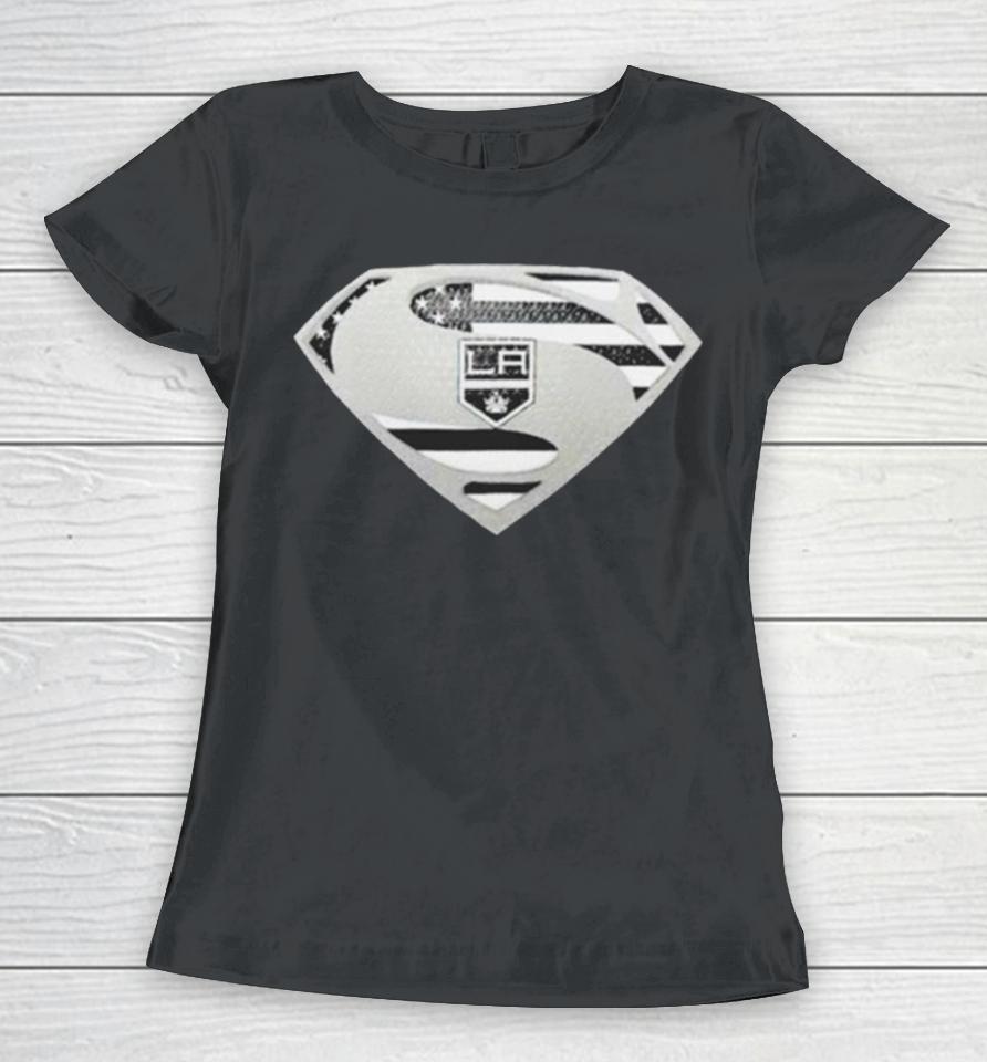 Los Angeles Kings Usa Flag Inside Superman Women T-Shirt