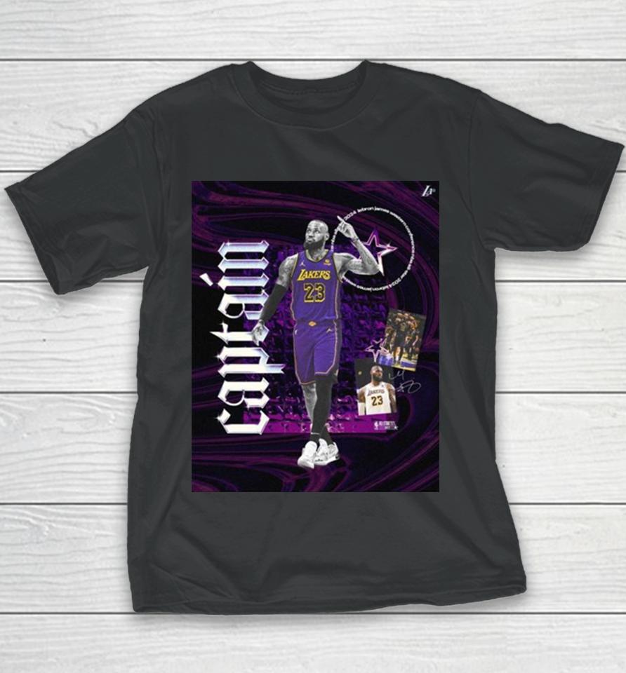 Los Angeles Lakers 20X Nba Allstar And 2024 All Star Captain, Lebron James Youth T-Shirt