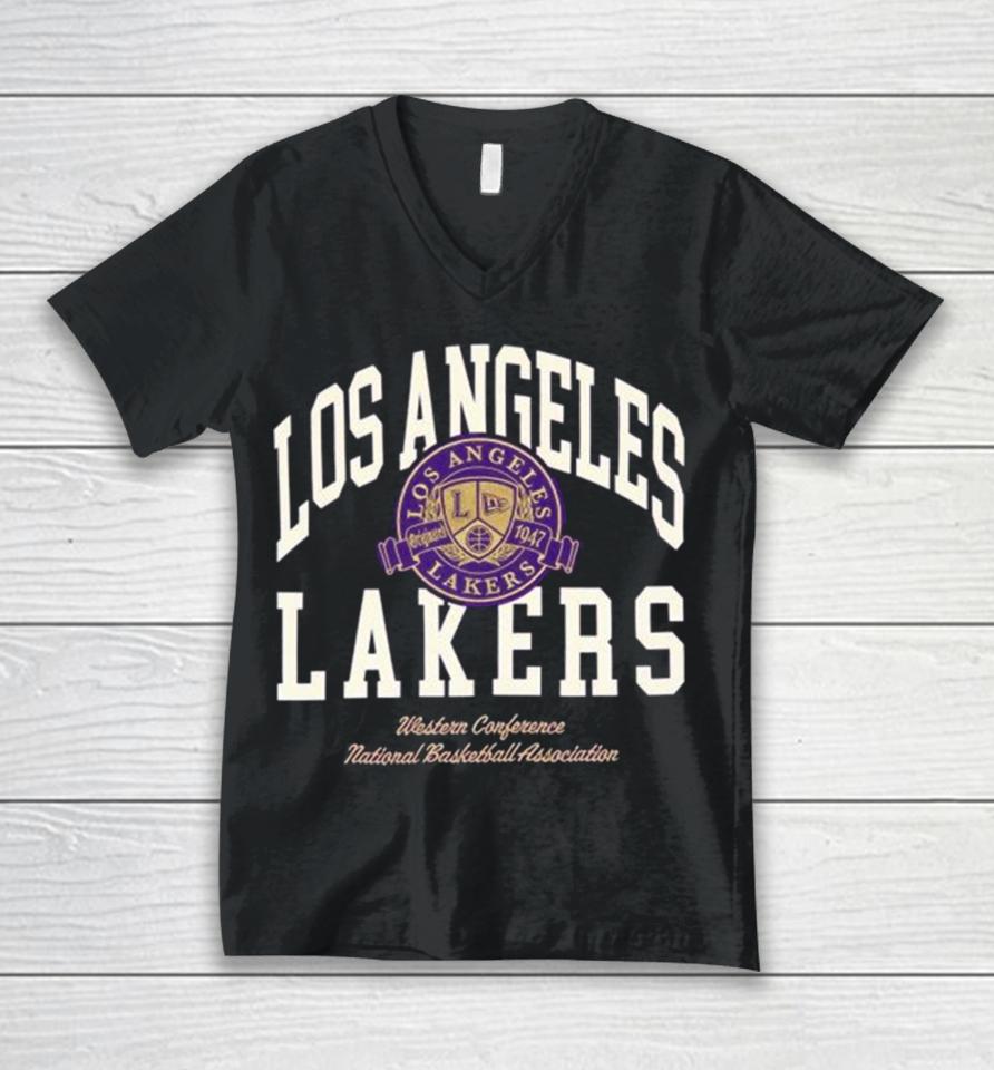Los Angeles Lakers Letterman Classic American Football Conference National Football League Unisex V-Neck T-Shirt
