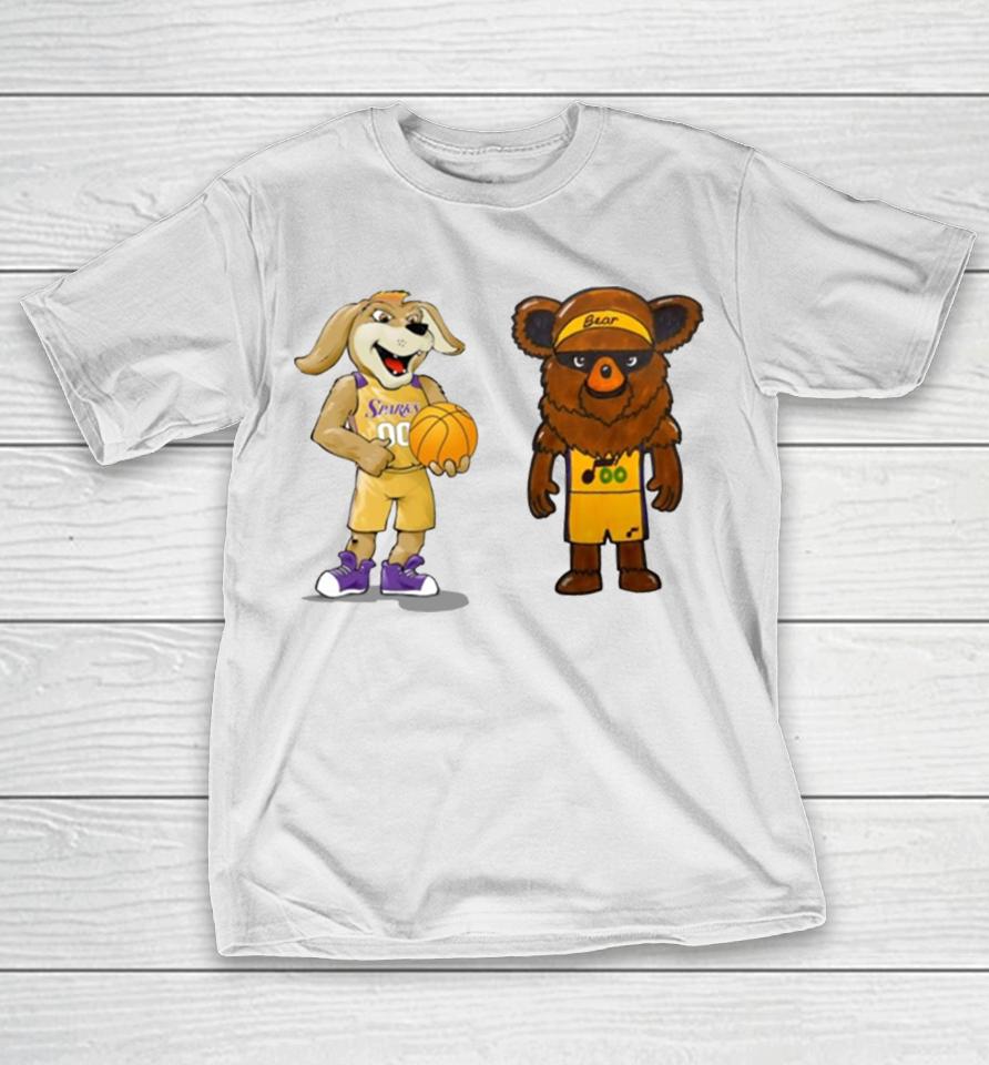 Los Angeles Lakers Vs Utah Jazz Nba 2024 Mascot Cartoon Basketball T-Shirt