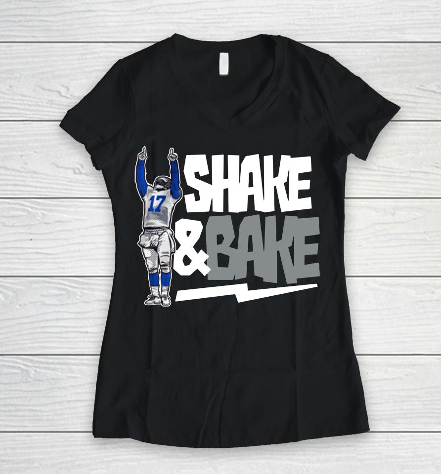 Los Angeles Rams Baker Mayfield Shake And Bake Women V-Neck T-Shirt