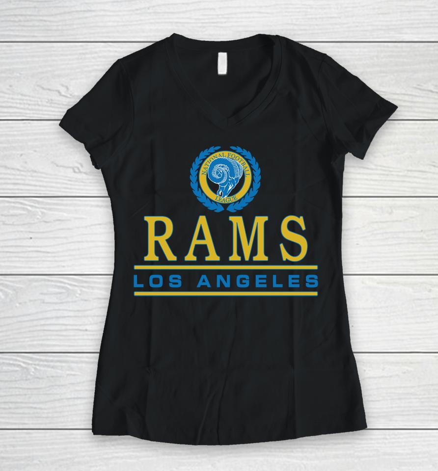 Los Angeles Rams Crest Women V-Neck T-Shirt