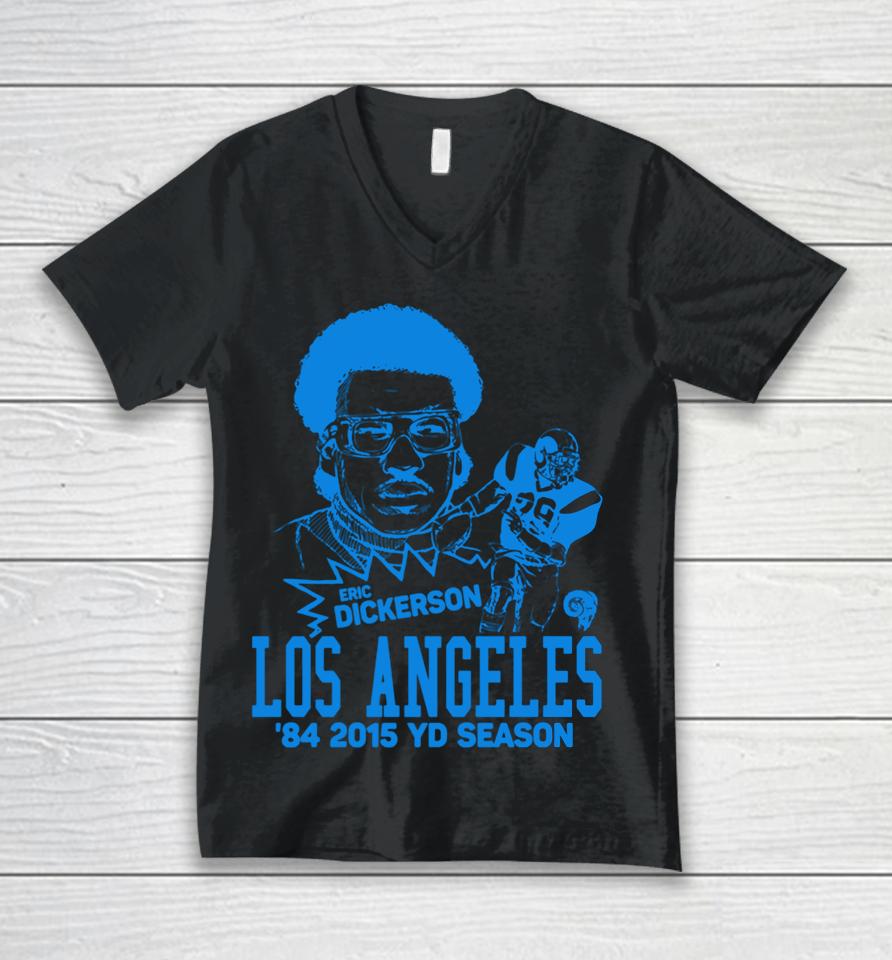 Los Angeles Rams Eric Dickerson Homage Nfl Unisex V-Neck T-Shirt