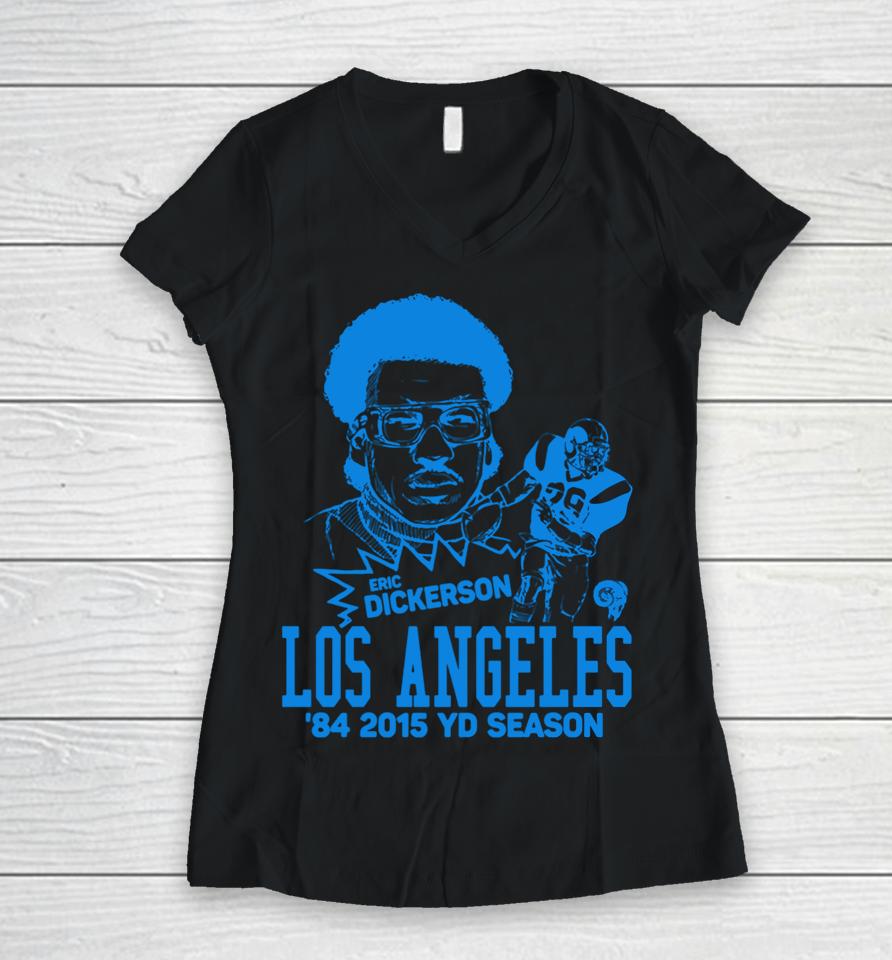 Los Angeles Rams Eric Dickerson Homage Nfl Women V-Neck T-Shirt