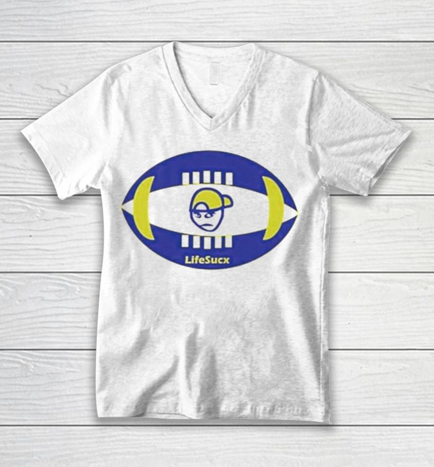 Los Angeles Rams Football Lifesucx Angry Guy Unisex V-Neck T-Shirt