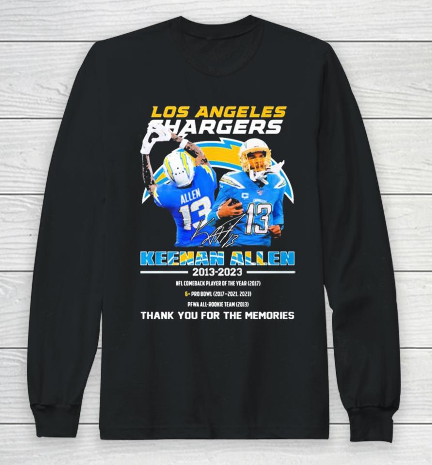 Los Angeles Rams Keenan Allen 2013 2023 Thank You For The Memories Signatures Long Sleeve T-Shirt