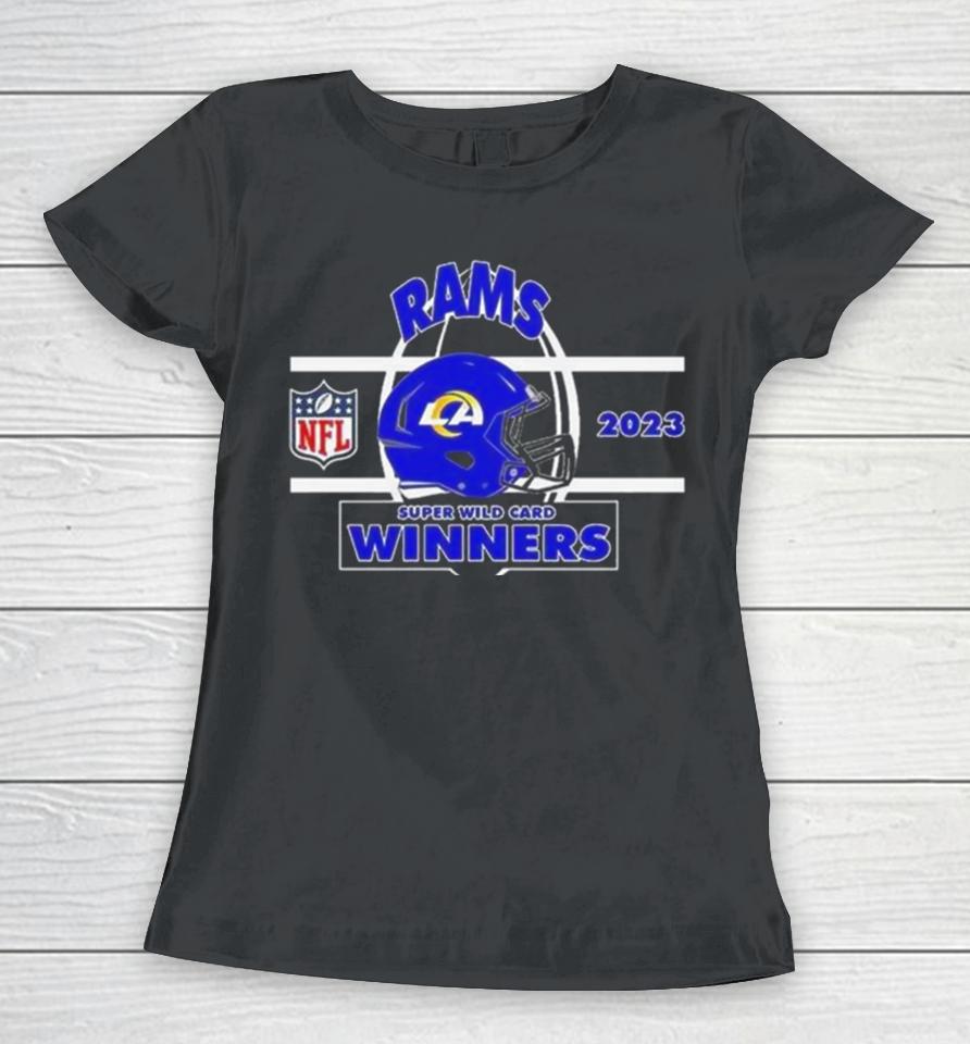 Los Angeles Rams Nfc Super Wild Card Champions Season 2023 2024 Nfl Divisional Helmet Winners Women T-Shirt
