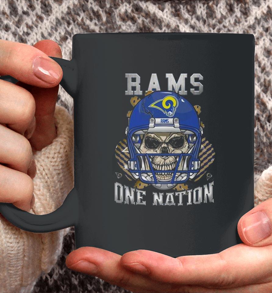 Los Angeles Rams Skull And Gloves Pattern One Nation Coffee Mug