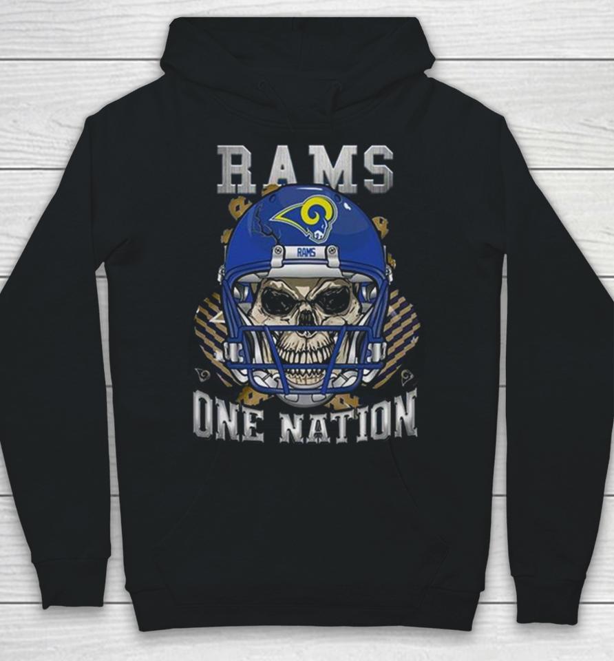 Los Angeles Rams Skull And Gloves Pattern One Nation Hoodie