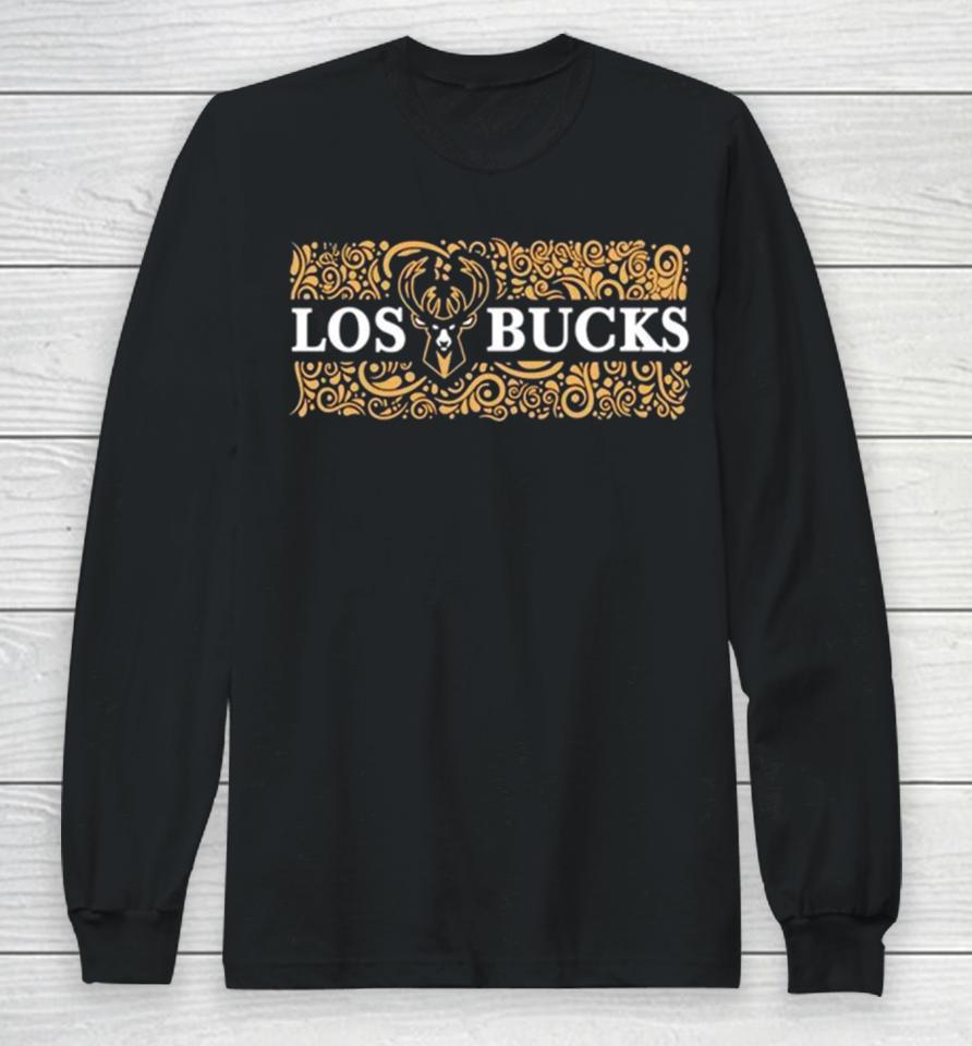 Los Bucks Milwaukee Bucks Nba Floral Long Sleeve T-Shirt
