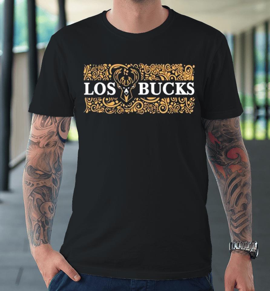 Los Bucks Milwaukee Bucks Nba Floral Premium T-Shirt