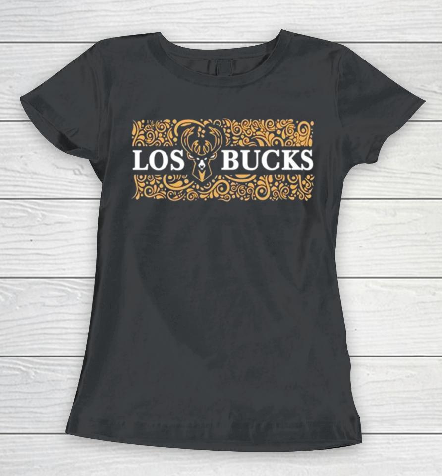 Los Bucks Milwaukee Bucks Nba Floral Women T-Shirt